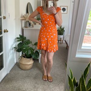 Free People Orange Mini Dress
